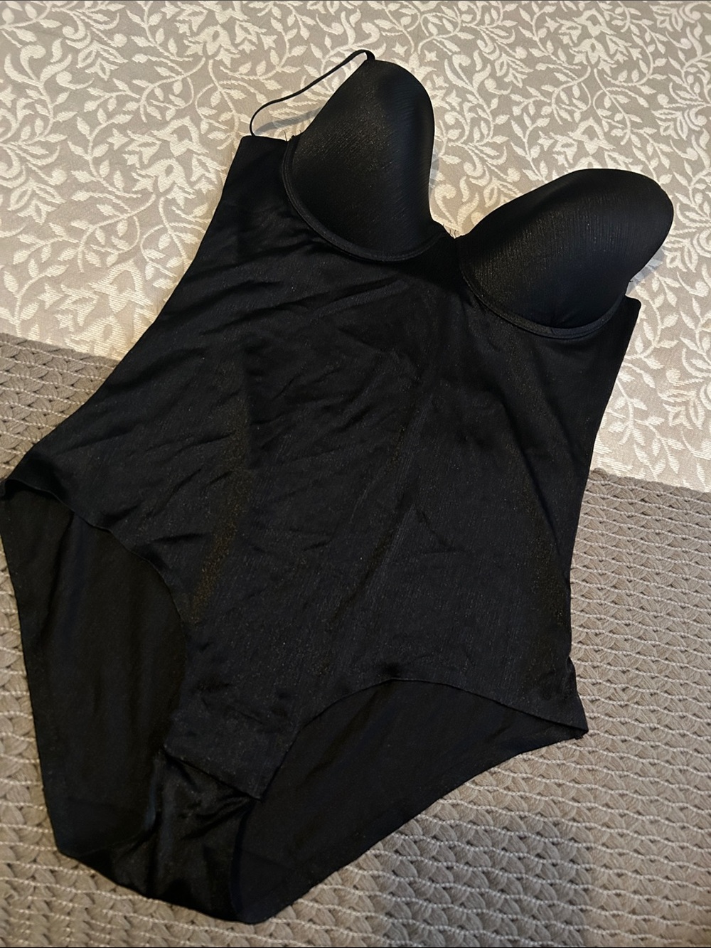 Vince Camuto Black Seamless Shaping Bodysuit with Molded Cups